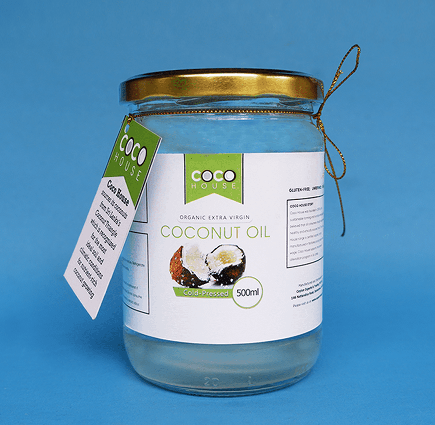 Coco House Organic Extra Virgin Coconut Oil Glass Jar - Ceylon Export ...