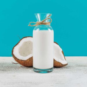 Coconut Milk Picture in Glass Bottle